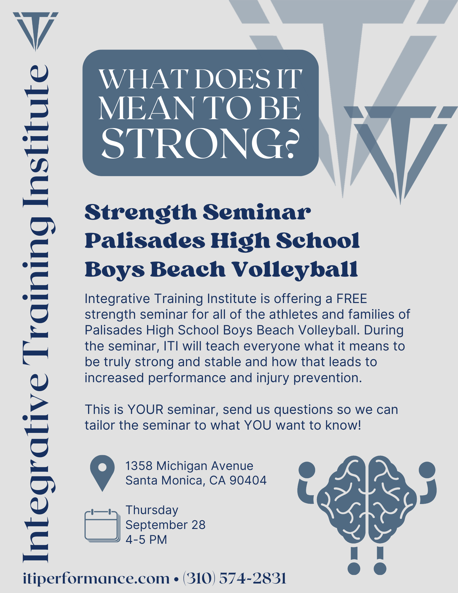 Strength Seminar with Palisades High School Boys Beach Volleyball Team